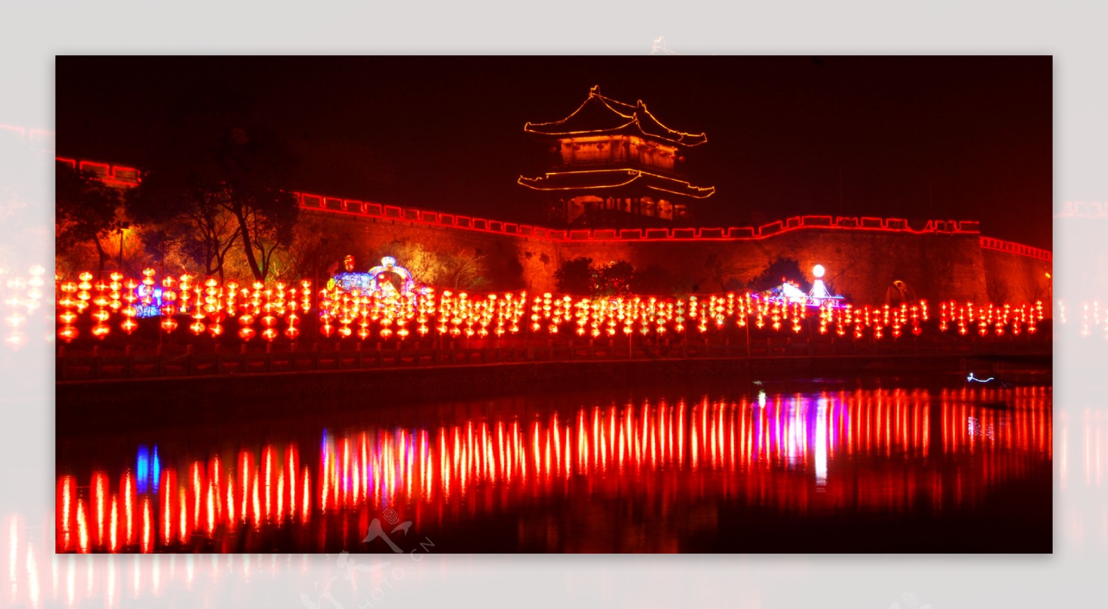 荆州古城灯海图片