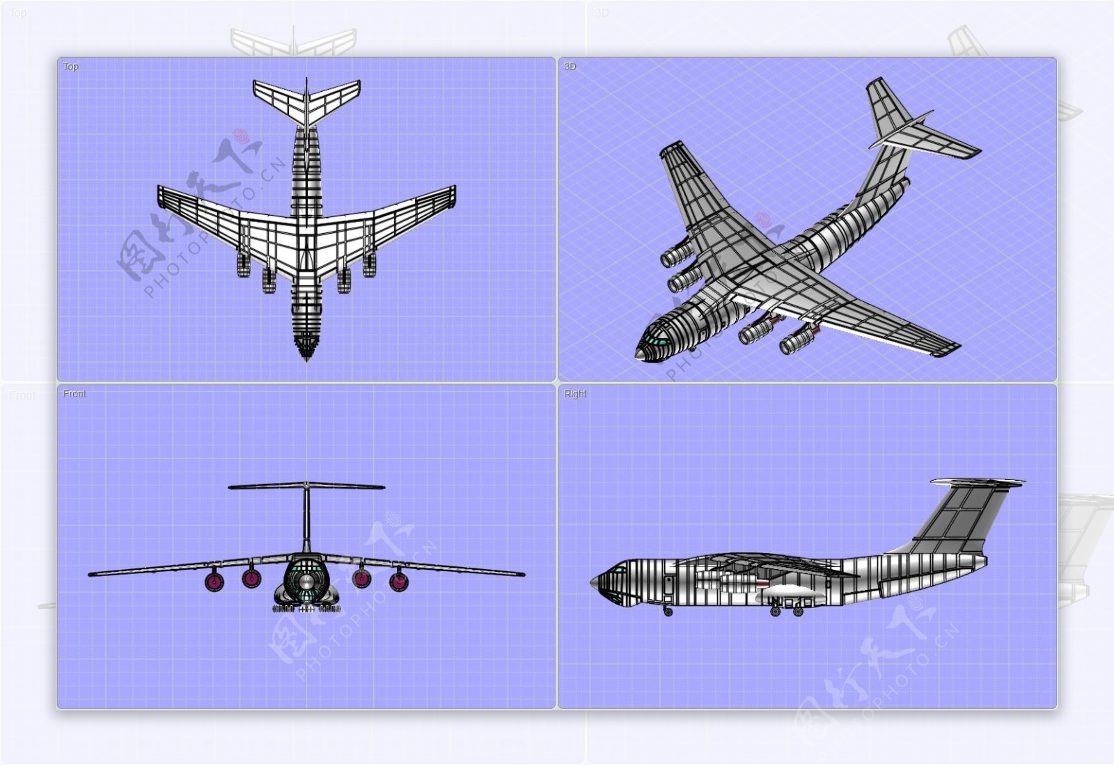 下载伊尔il476启2战略运输机实体装配模型