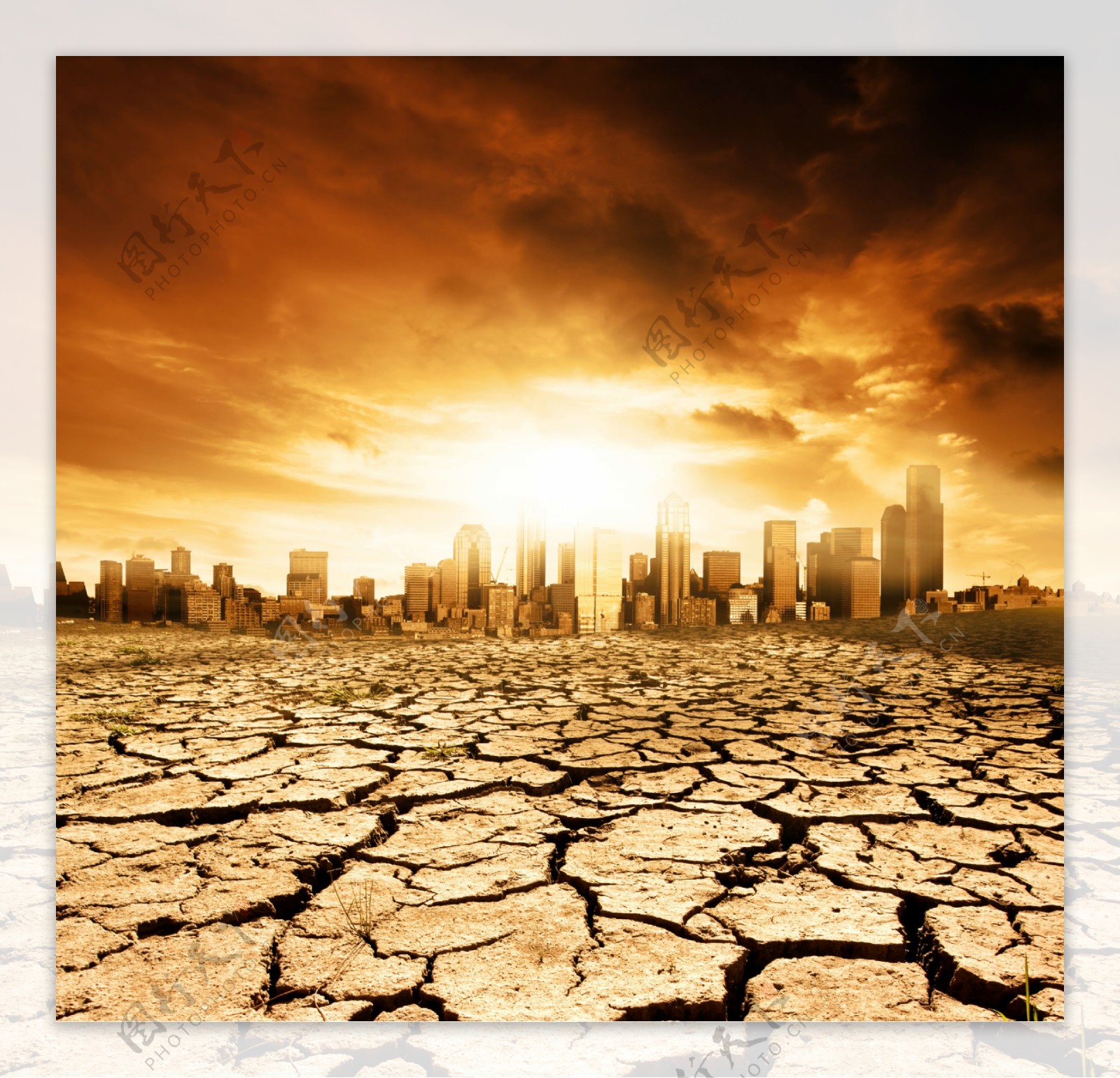 地球警告自然灾害干旱干涸的地表