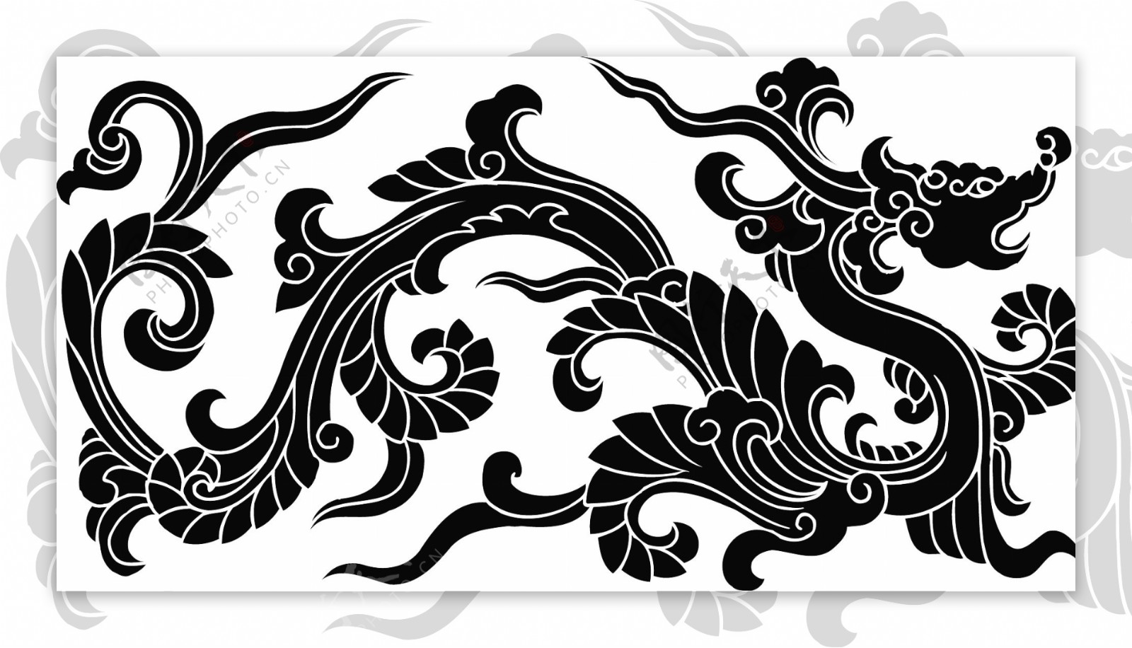 中国古典龙纹矢量素材龙矢量图传统图案矢量图花纹矢量