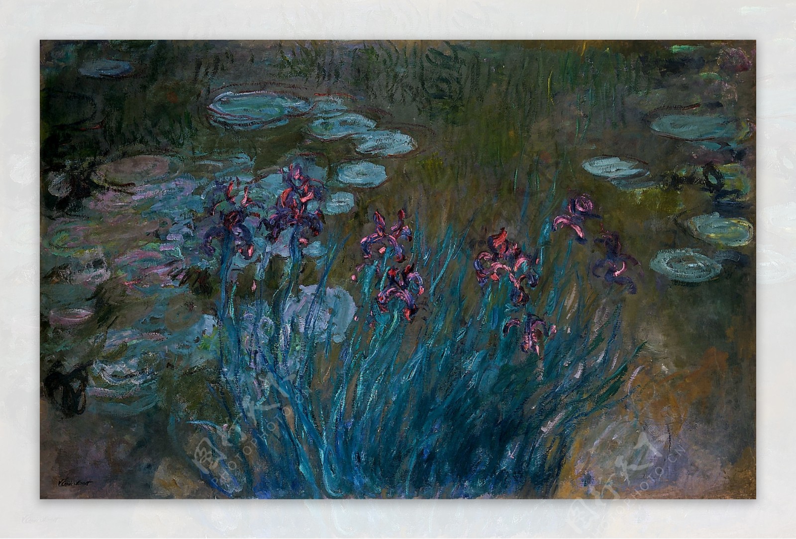 IrisesandWaterLilies19141917法国画家克劳德.莫奈oscarclaudeMonet风景油画装饰画