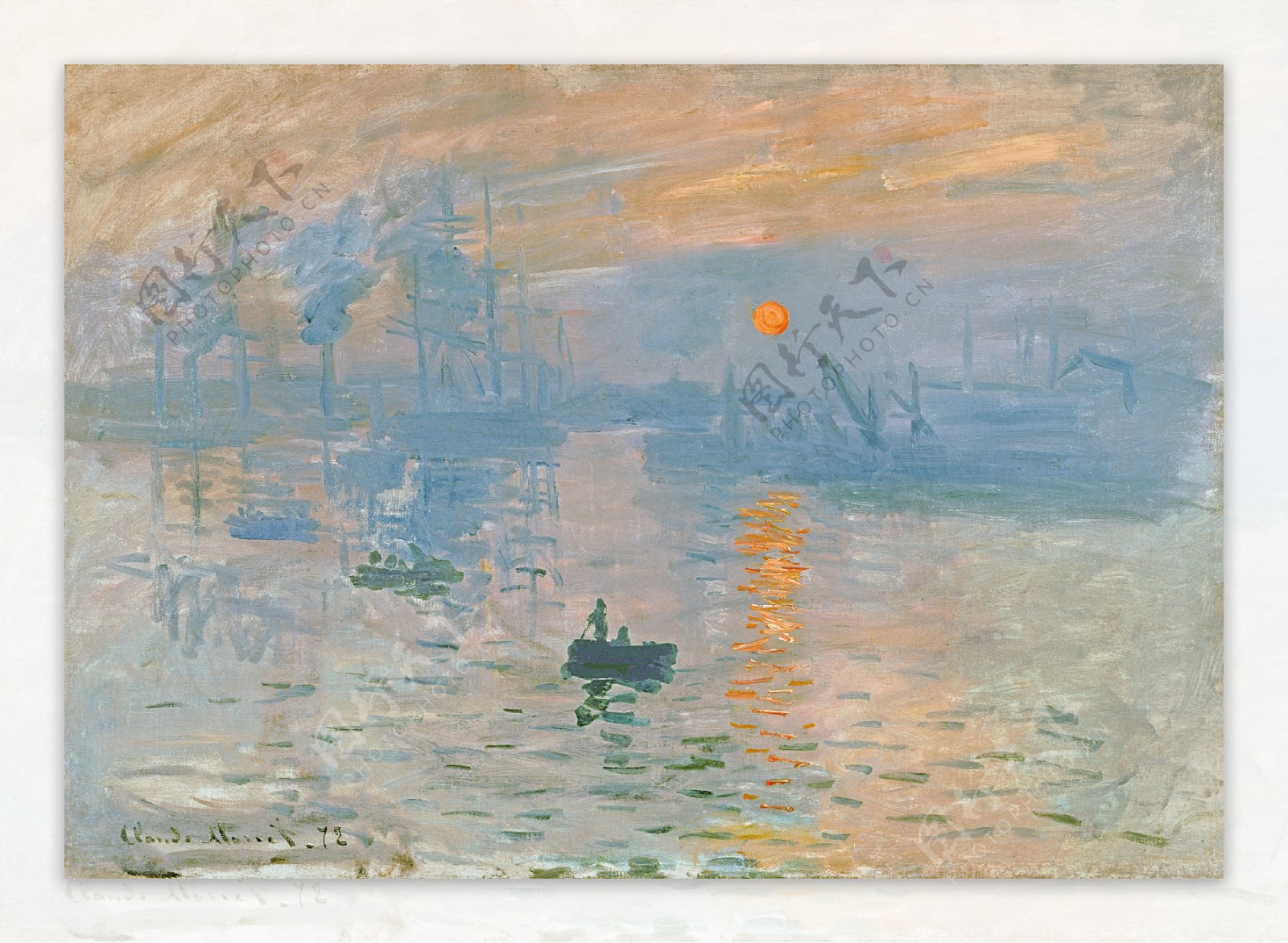 ImpressionSunrise1873法国画家克劳德.莫奈oscarclaudeMonet风景油画装饰画