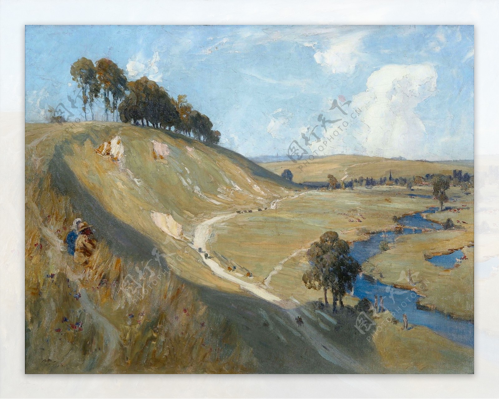 AlbertHenryFullwoodValleyoftheSomme1918画家风景画静物油画建筑油画装饰画