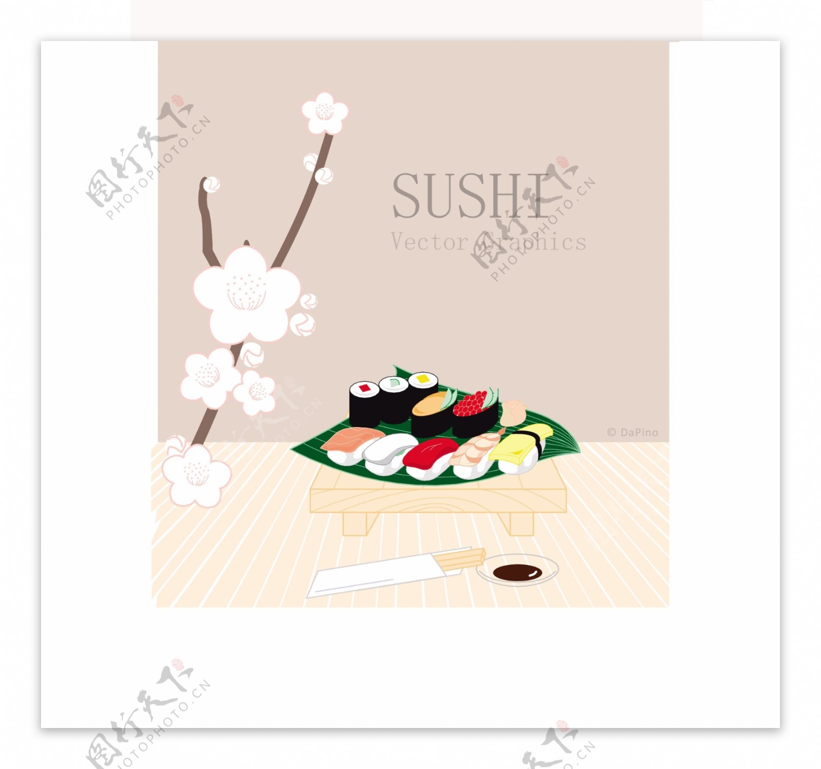 矢量素材日本寿司