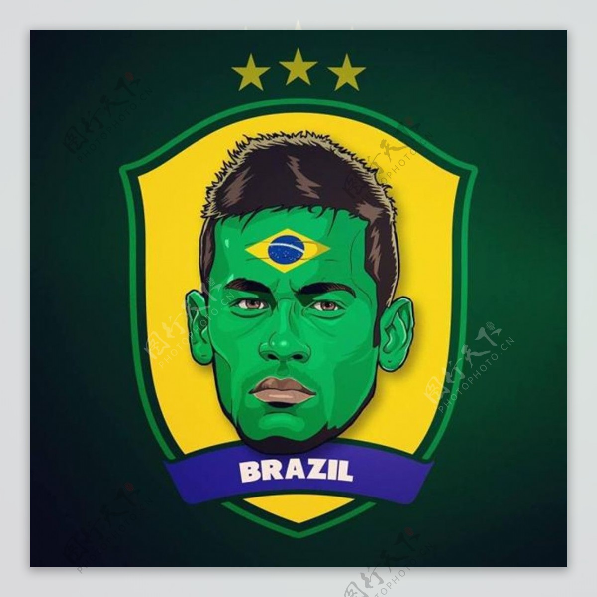 2014巴西世界杯球星插画内马尔
