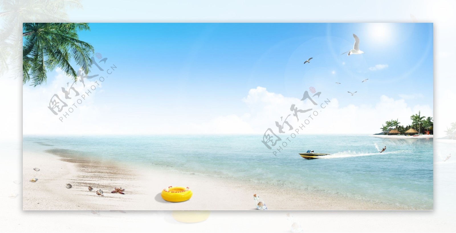 夏日沙滩背景图片