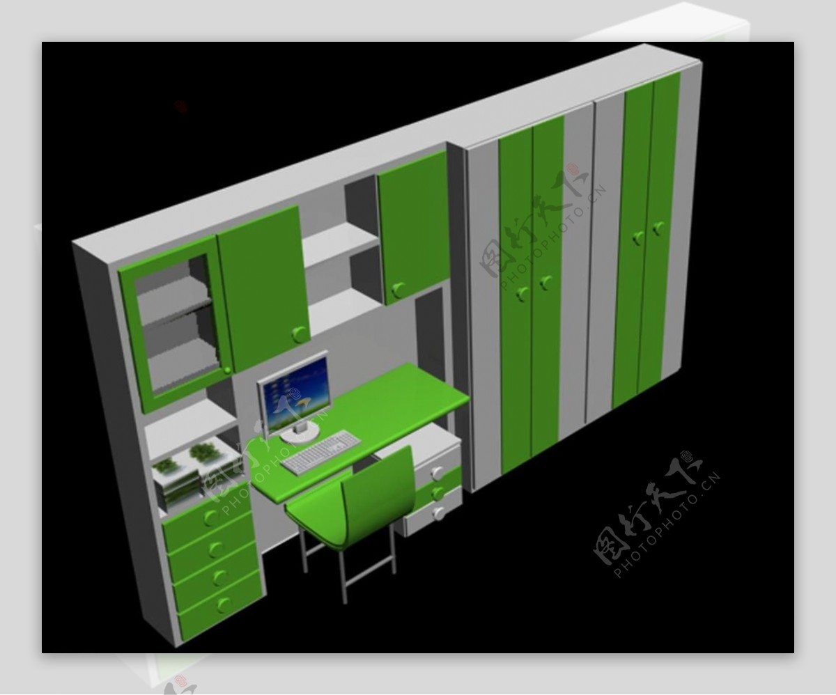 3dmax电脑柜模型图片