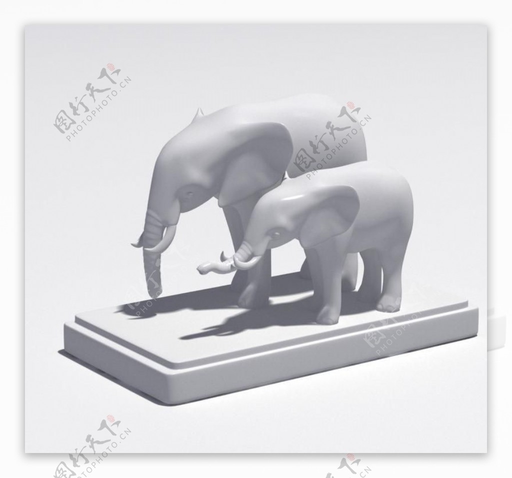 大象动物雕塑模型图片