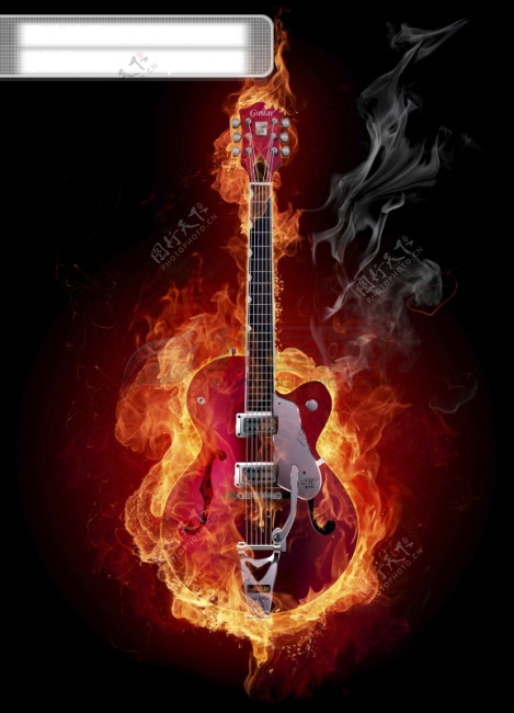 燃烧的吉他图片素材