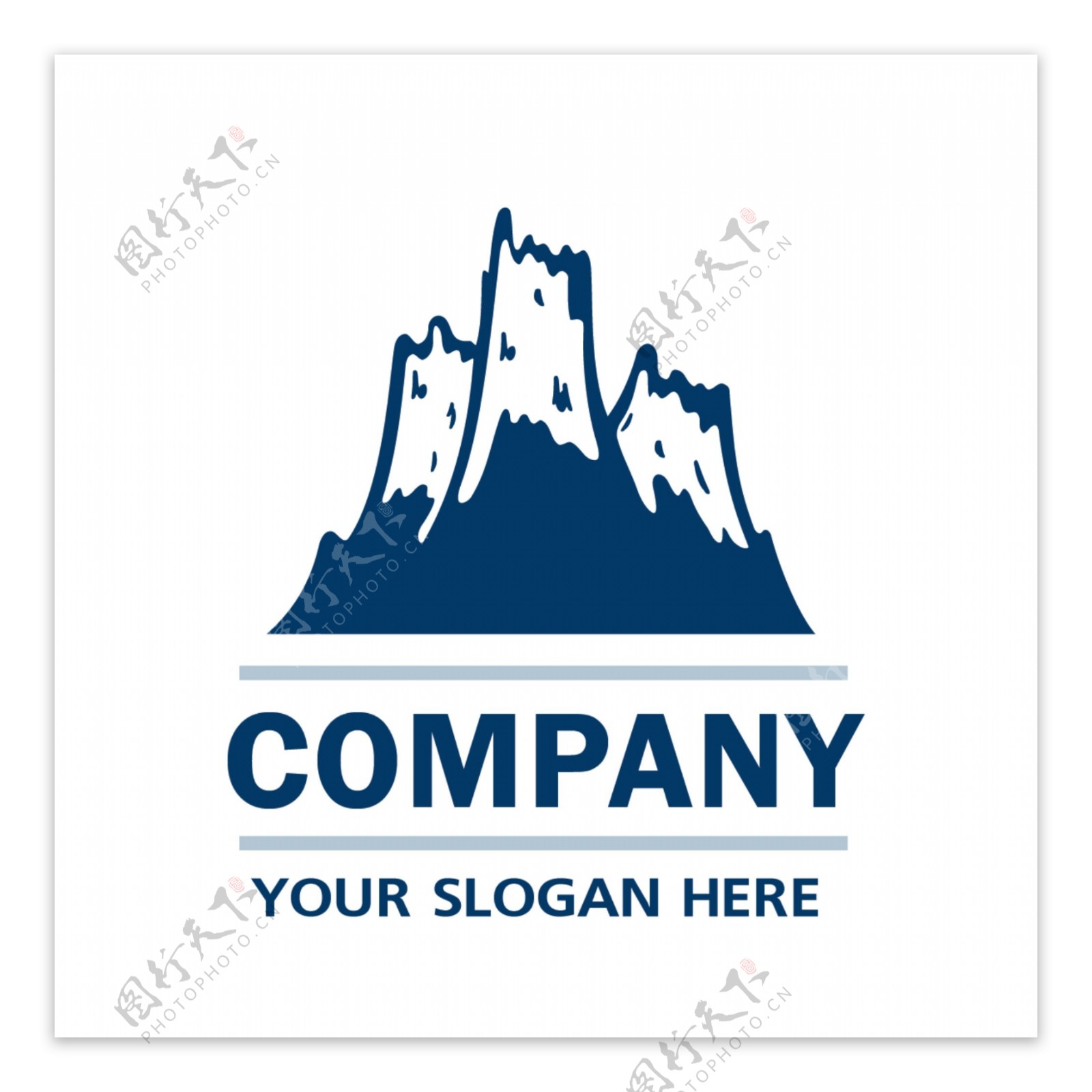 蓝色冰山通用logo素材