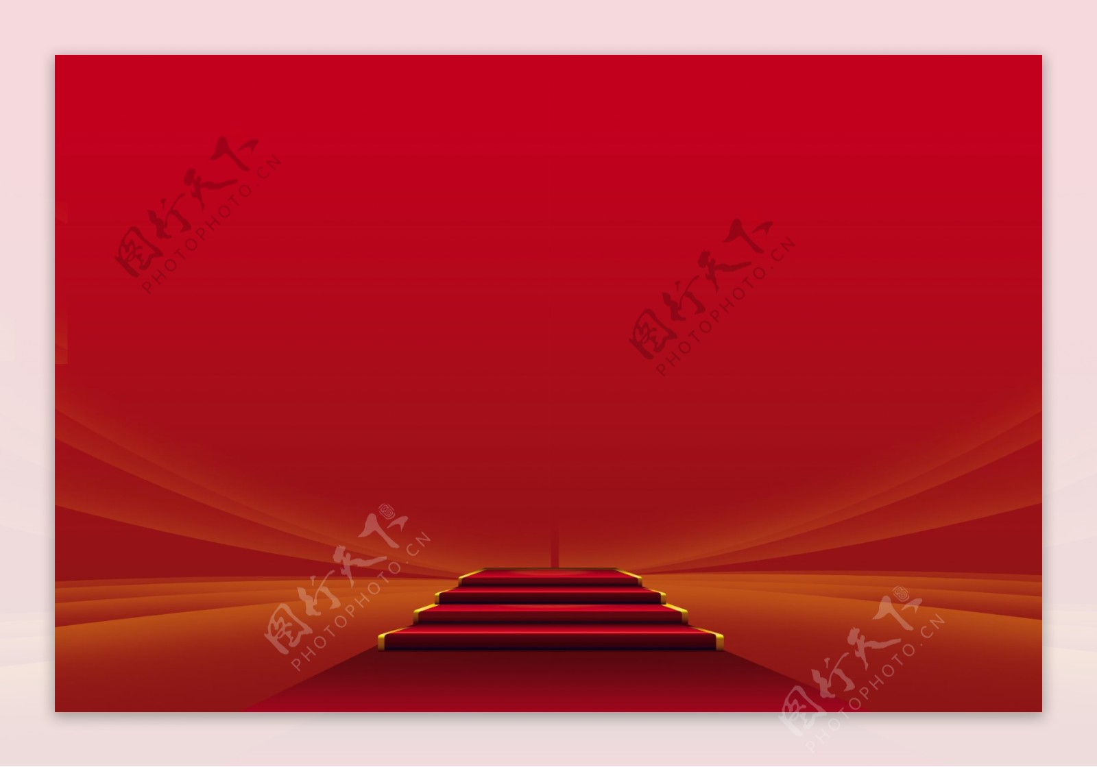 红色的阶梯海报封面背景模板设计
