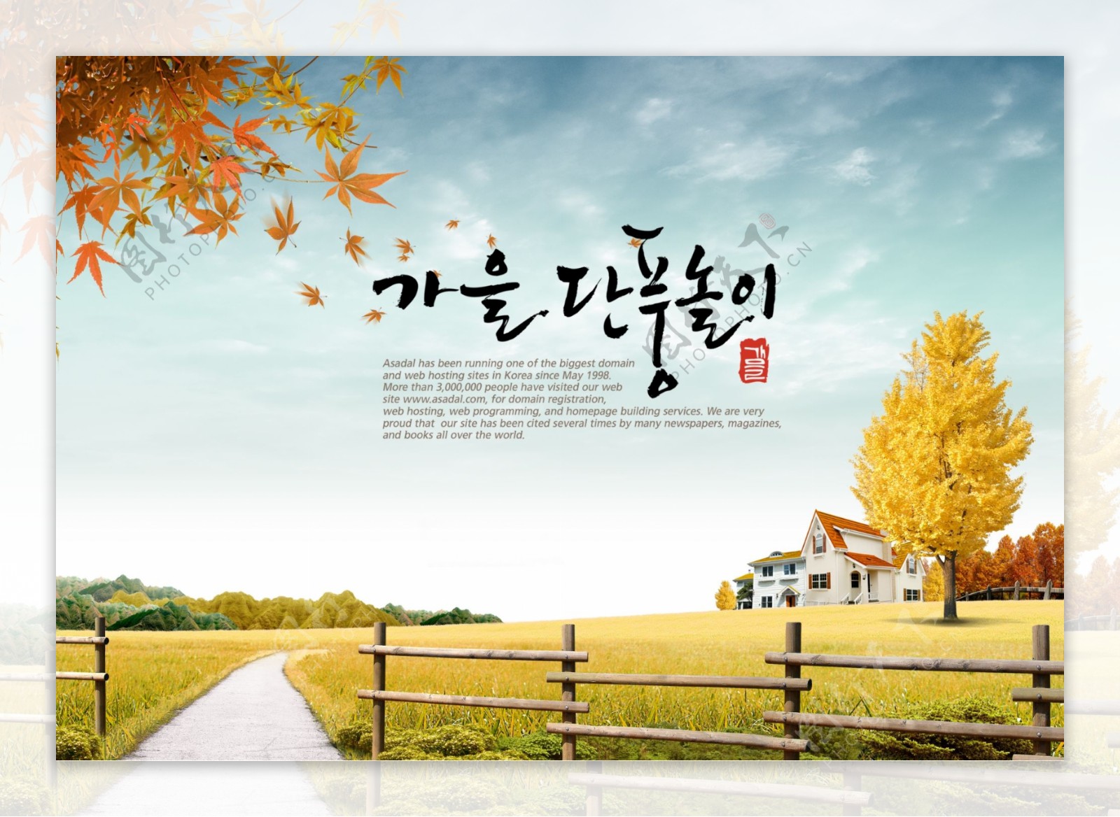 韩国田园秋季风景