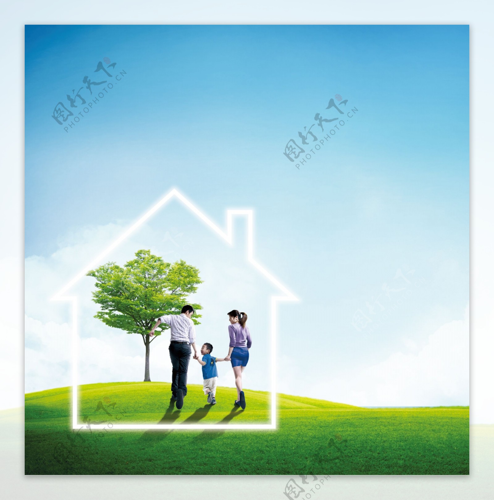 低碳环保家庭绿色图片