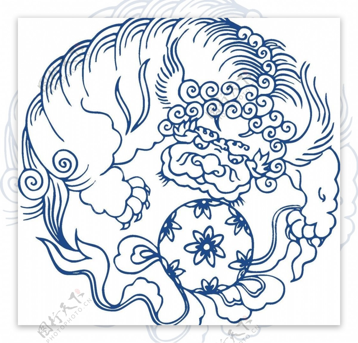 青花瓷图案麒麟纹