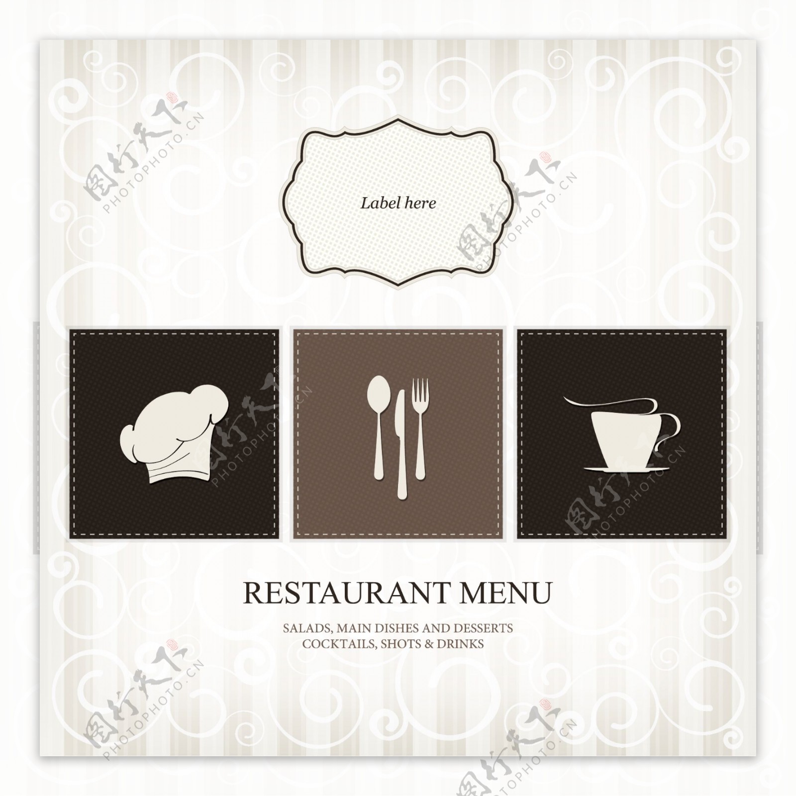 欧式花纹欧式菜单封面设计图片