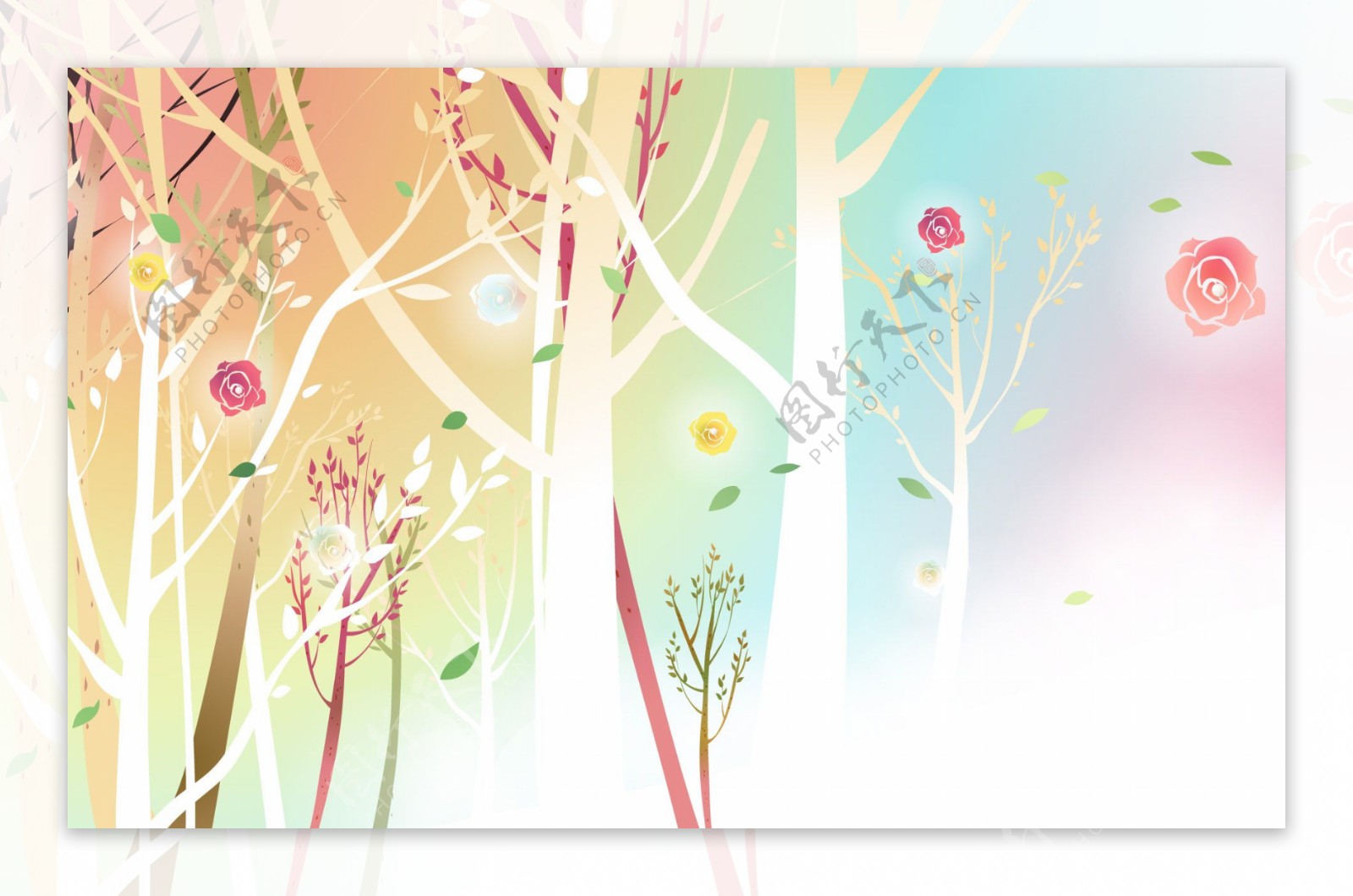梦幻系列树木花朵图片