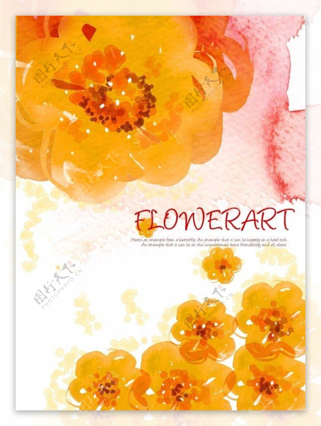 FlowernbspArt水彩花纹背景PSD分层3