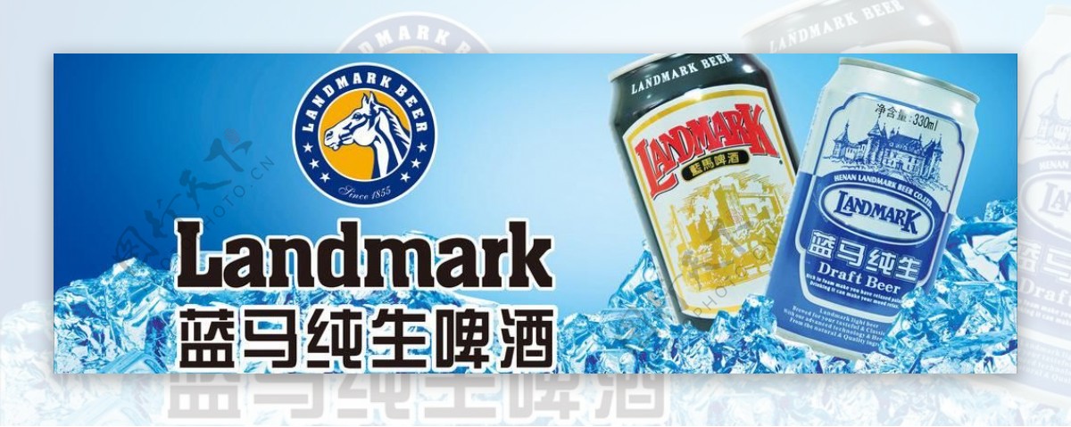 蓝马纯生啤酒图片