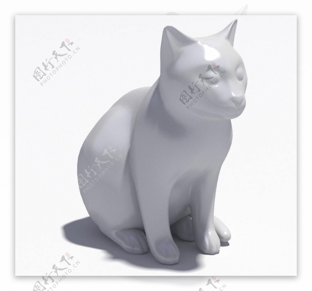 小猫雕塑模型图片