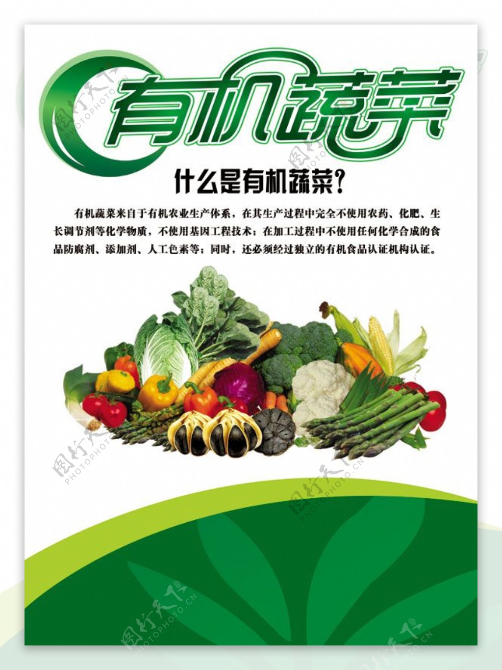 有机蔬菜宣传展板PSD素材