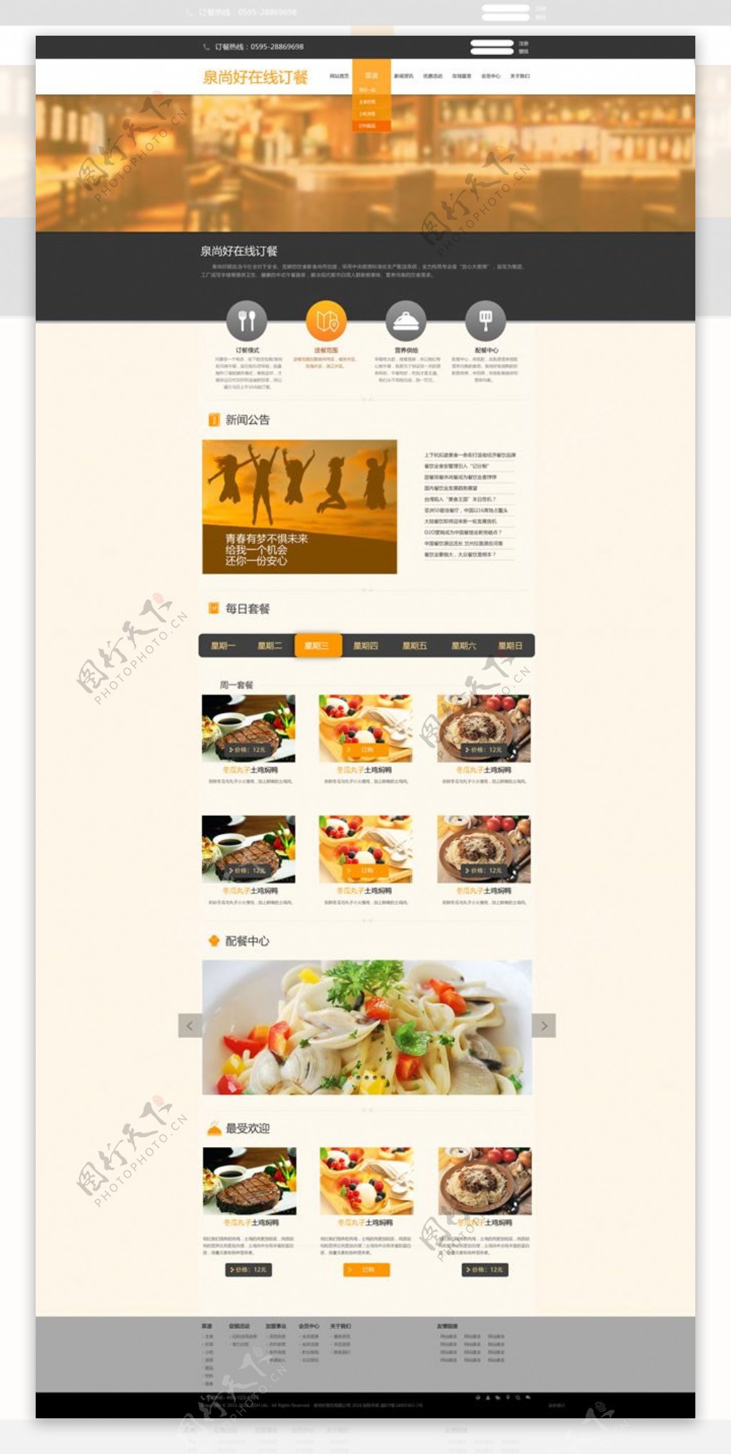 网上订餐网站模板PSD素材