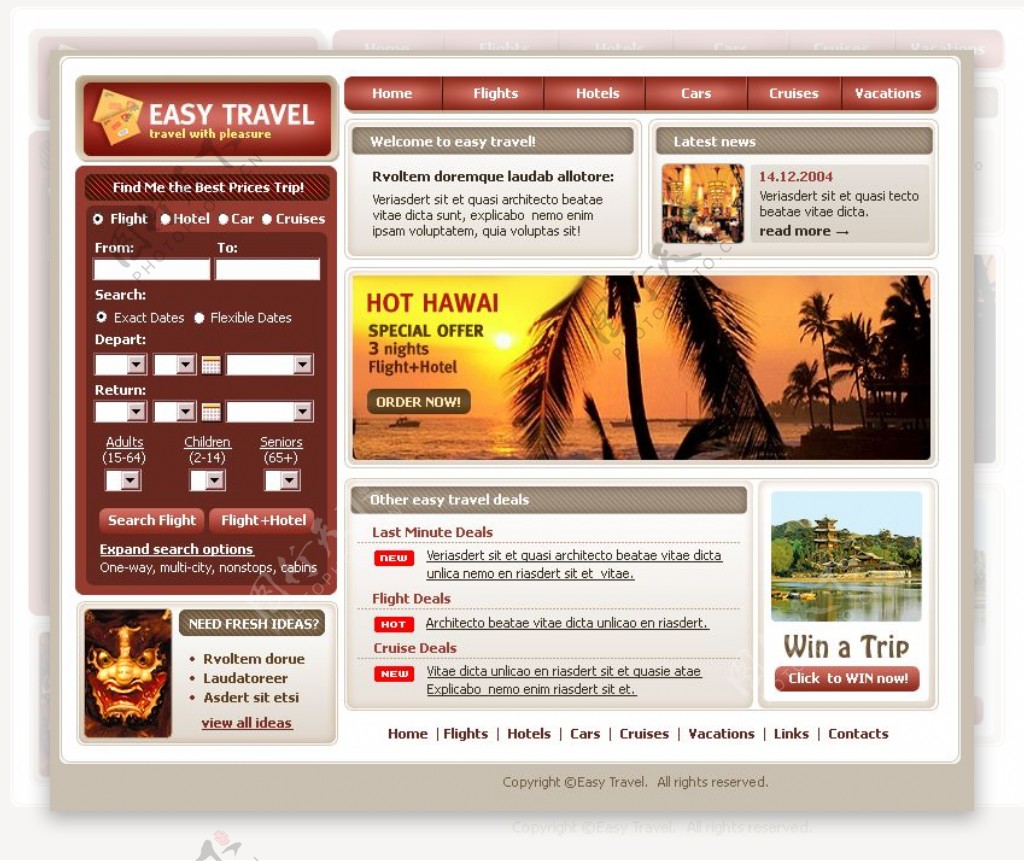 旅行网站设计模板