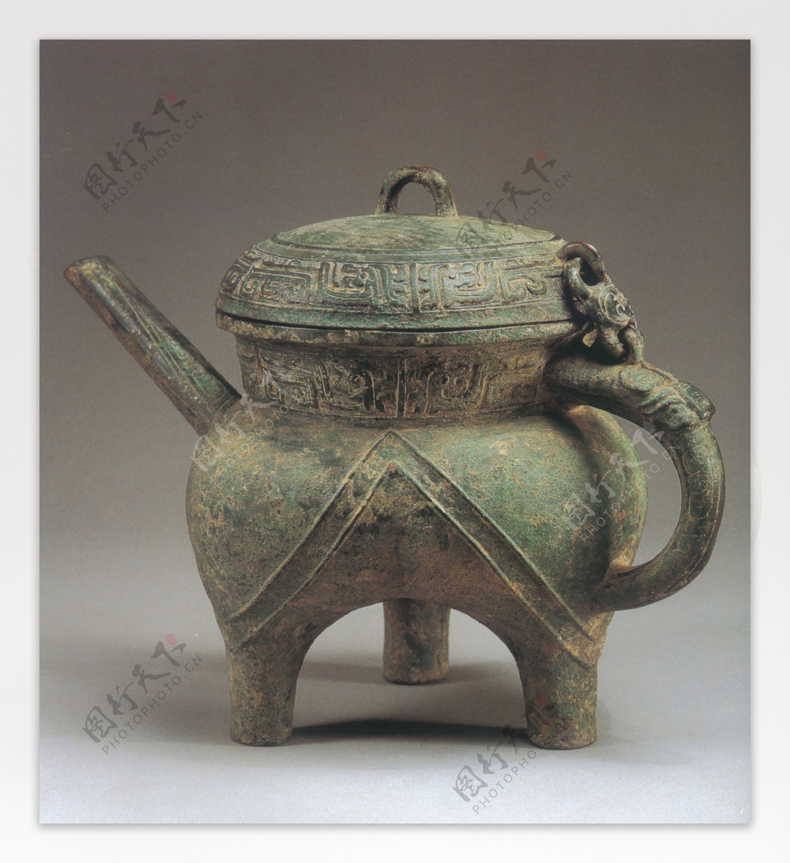 壶盖鼎艺术品出土文物古董铜制品中华艺术绘画