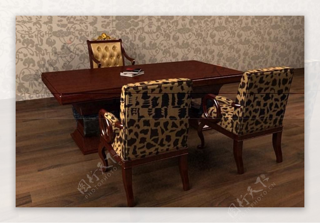 精致欧式家具办公桌椅组合图片