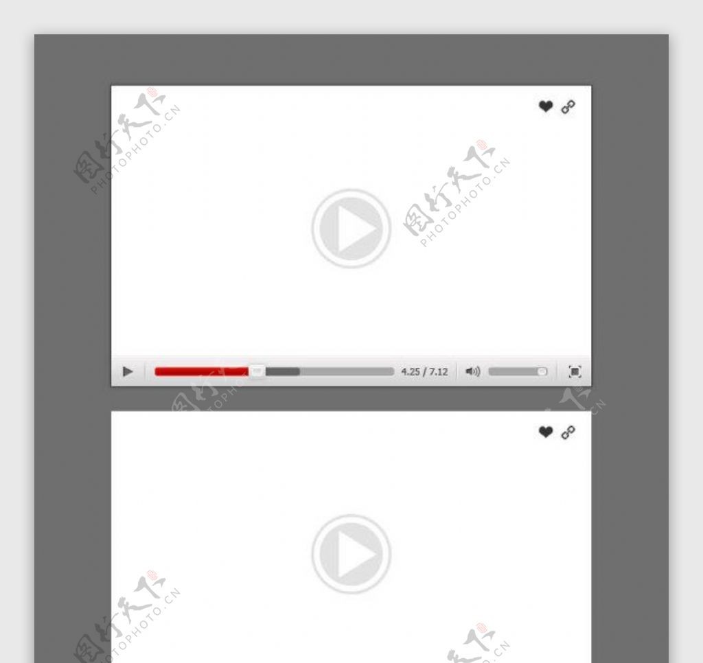 视频播放器psd分层素材