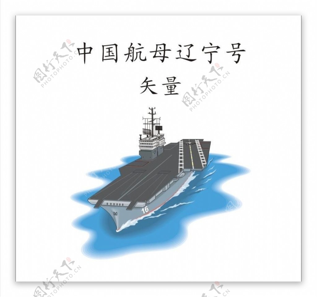 中国航母辽宁号矢量图片