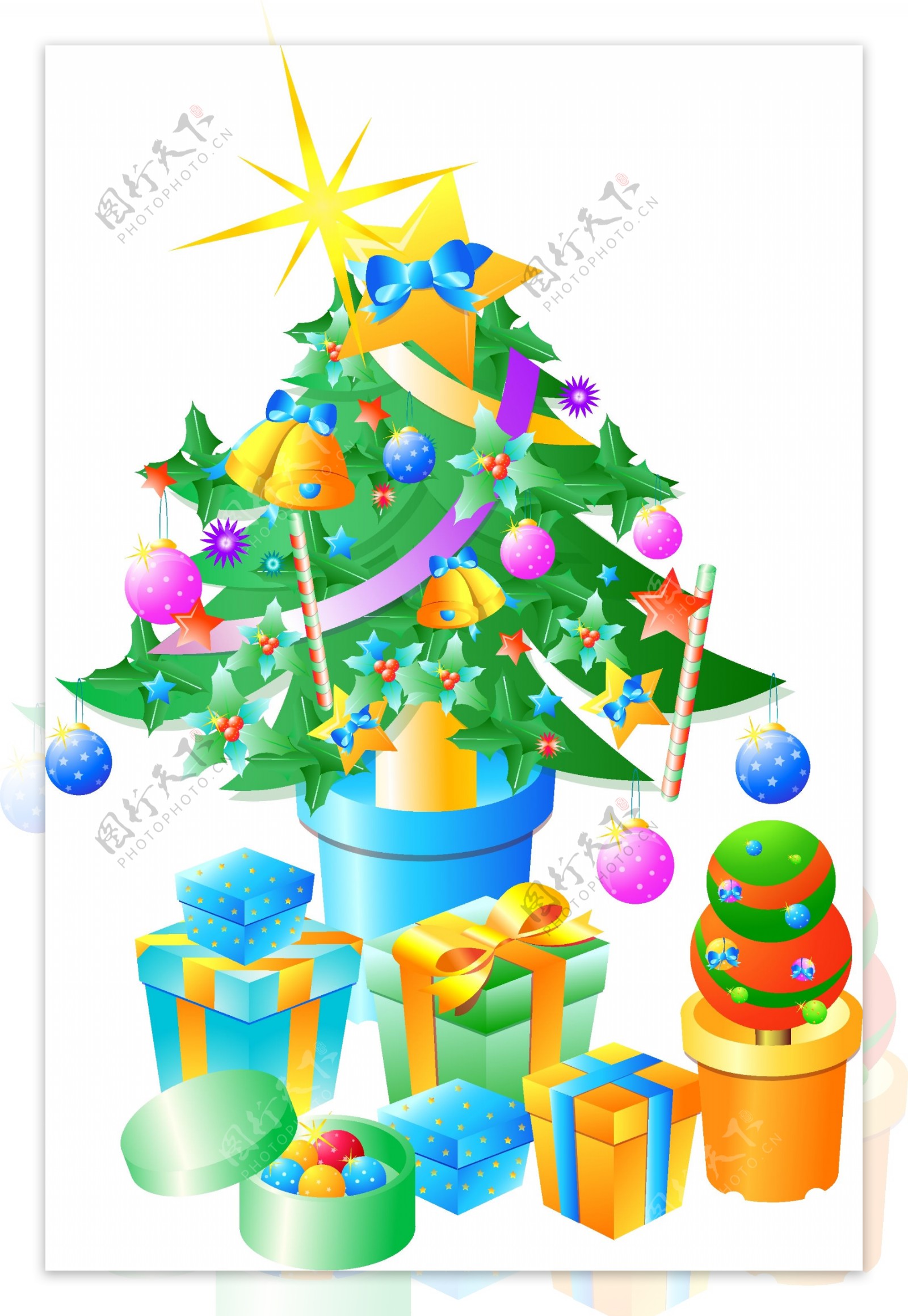 圣诞系列饰品之礼物树矢量图26