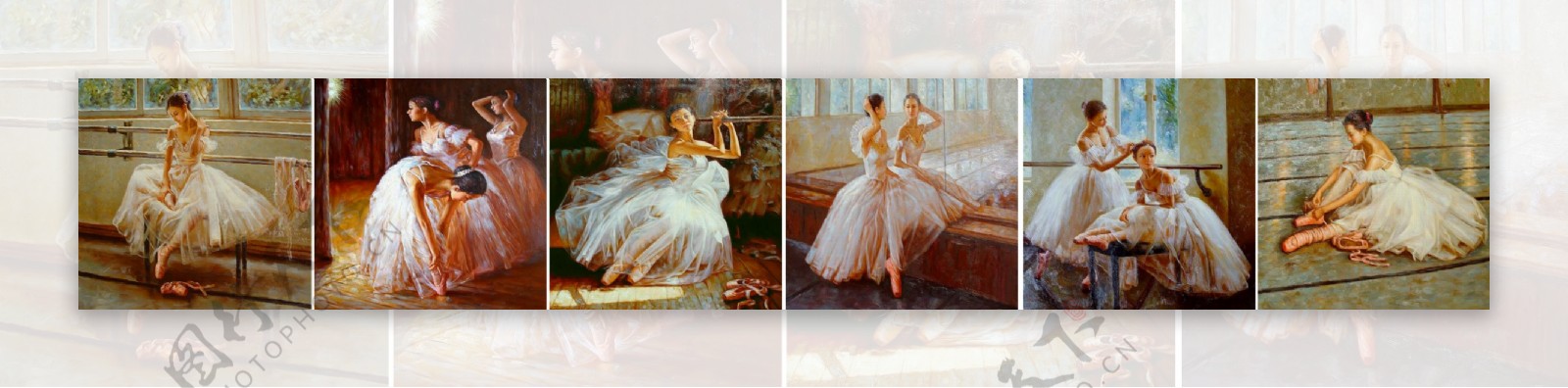 油画芭蕾舞演员图片