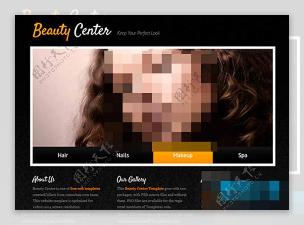 黑色花纹漂亮美容美发公司企业网站模板