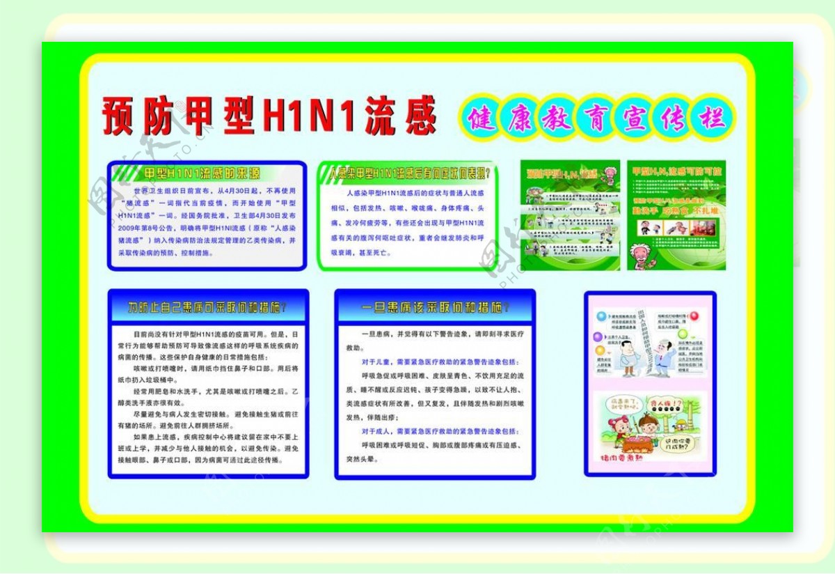 甲型H1NI流感健康教育宣传栏图片