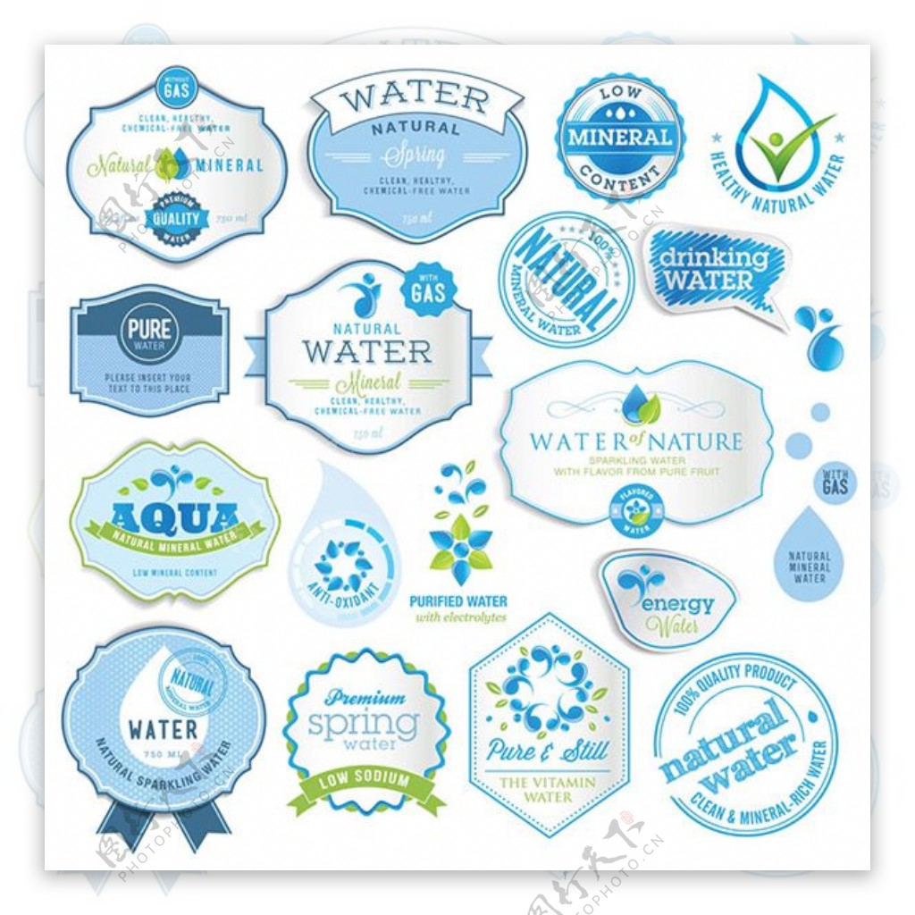 水资源标签标贴设计
