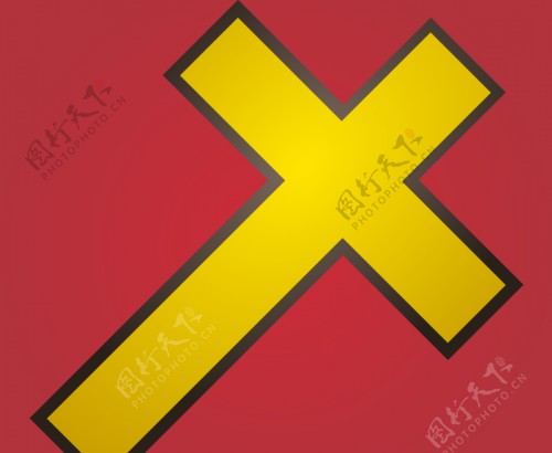 圣十字架黄色图标矢量图像