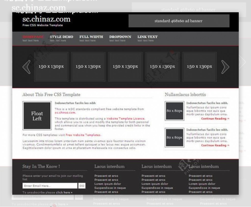 暗灰色商业网页模板图片