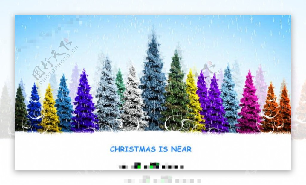 多彩的圣诞树字幕展示AE模板