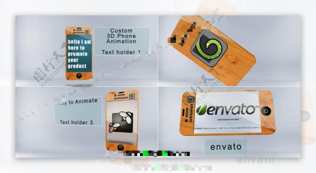 3D效果的手机屏幕内容展示AE模板