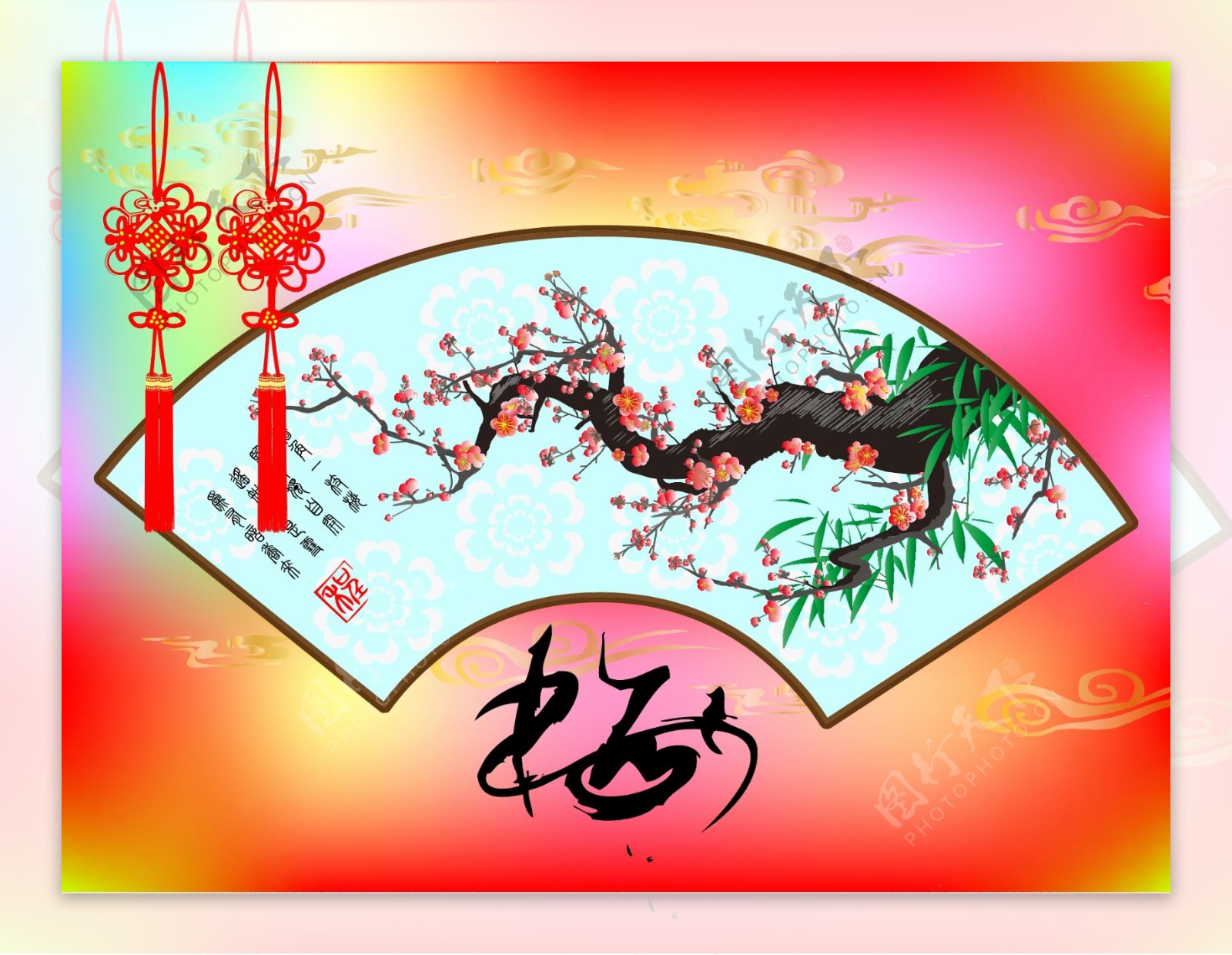中国传统艺术梅花矢量图