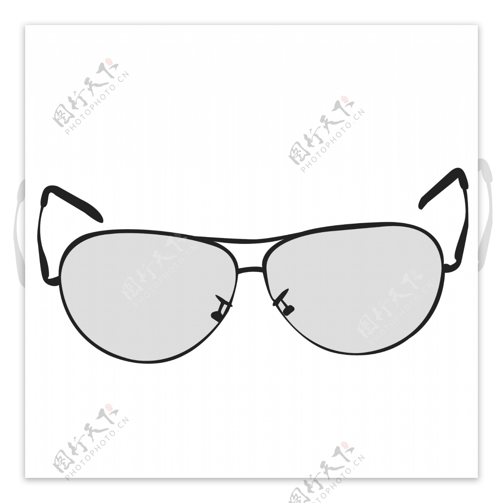印花矢量图色彩黑白色眼镜墨镜免费素材