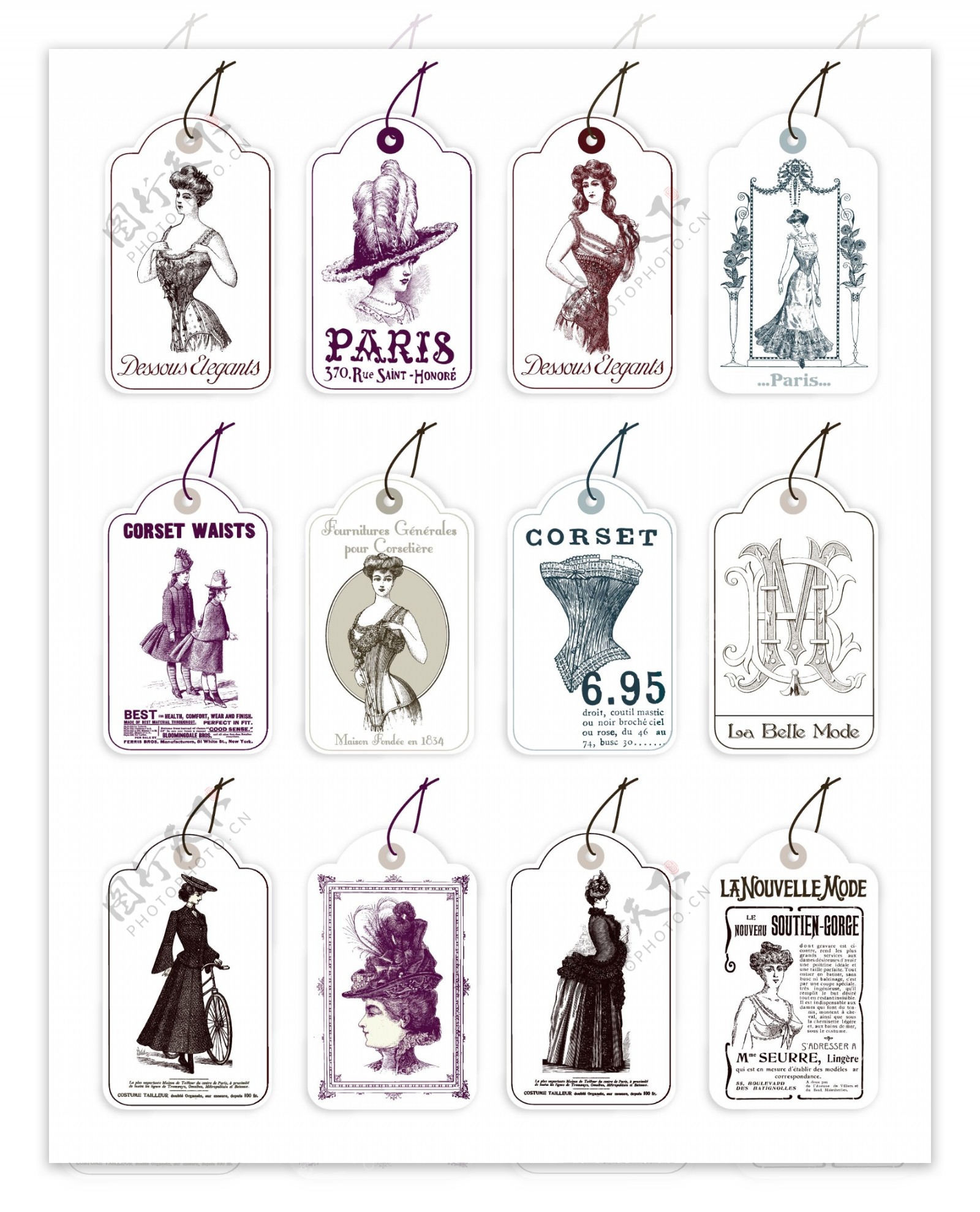 巴黎时装标签吊牌图片