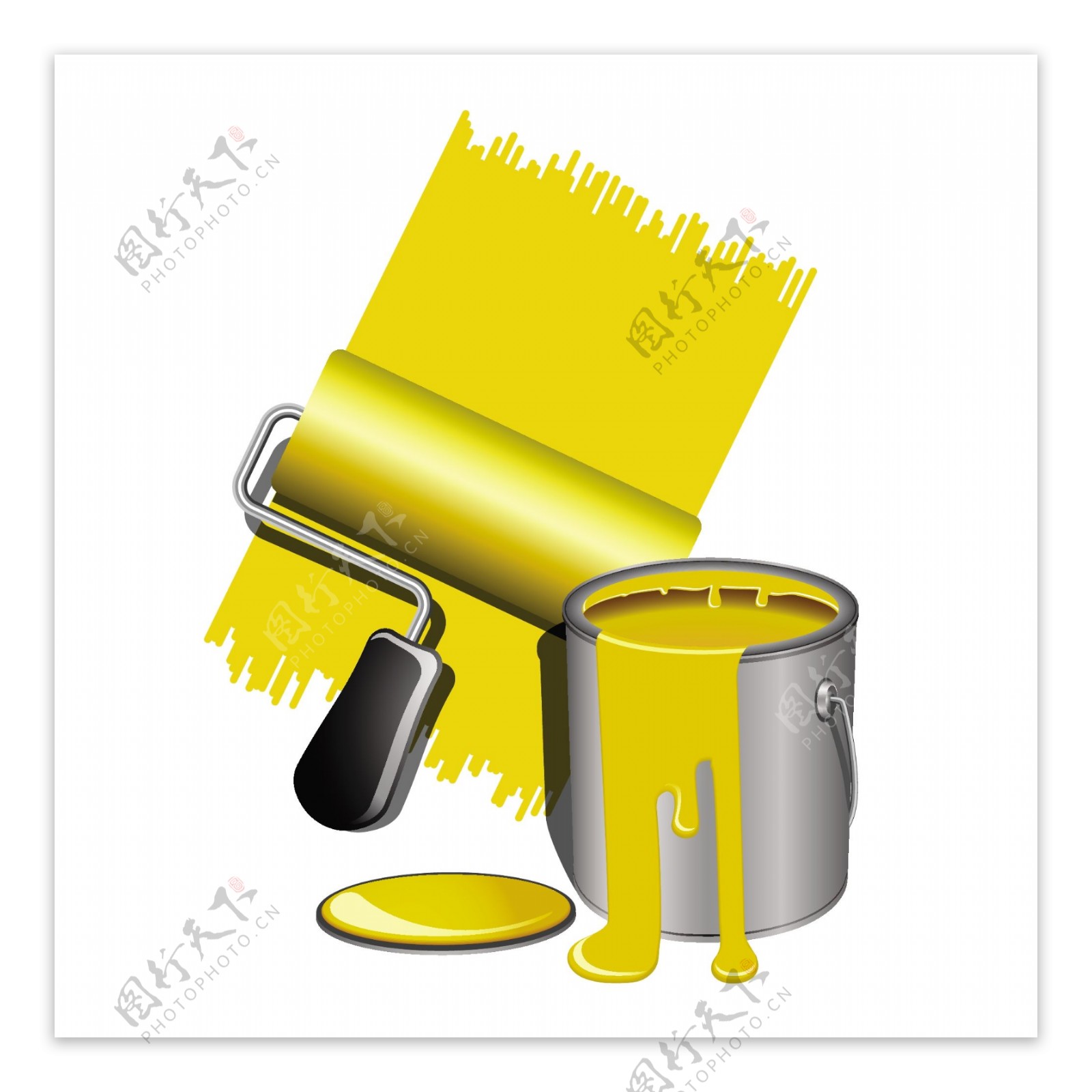 矢量黄色油漆桶素材背景