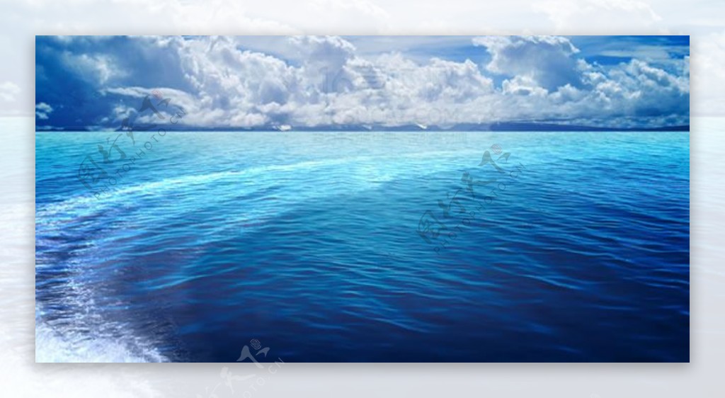 唯美蓝色海洋背景图psd分层素材