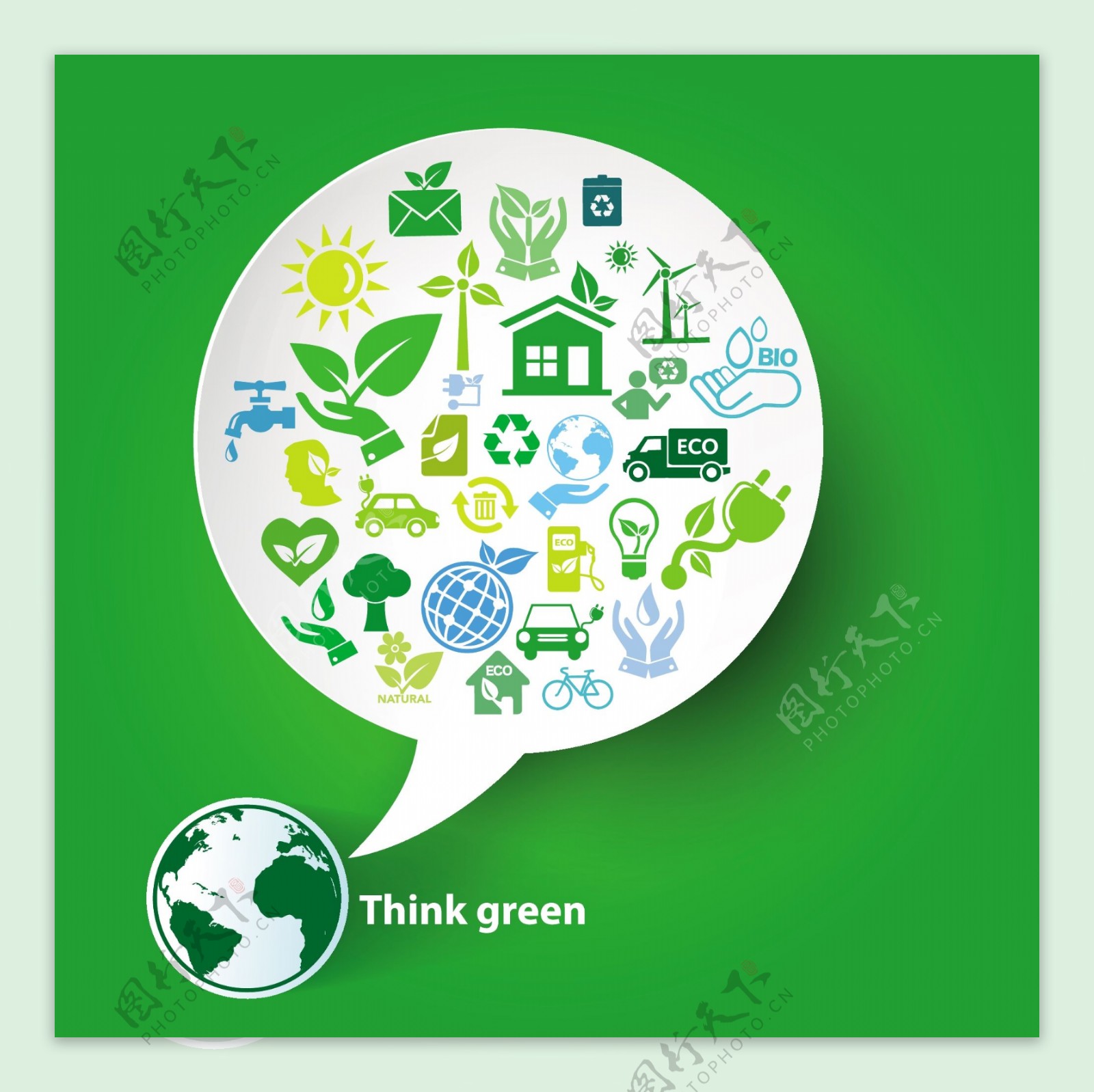 创意绿色生态概念背景