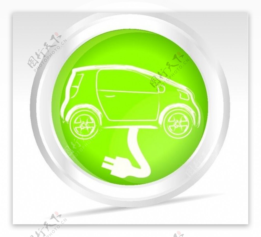 汽车燃料的绿色象征图标