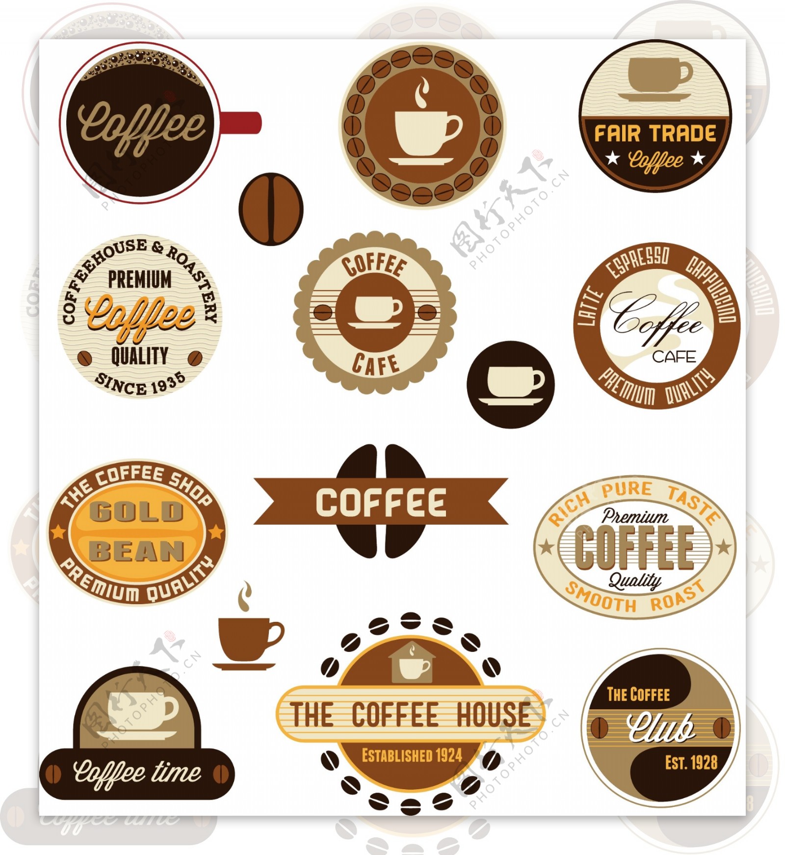 咖啡菜单标签图片