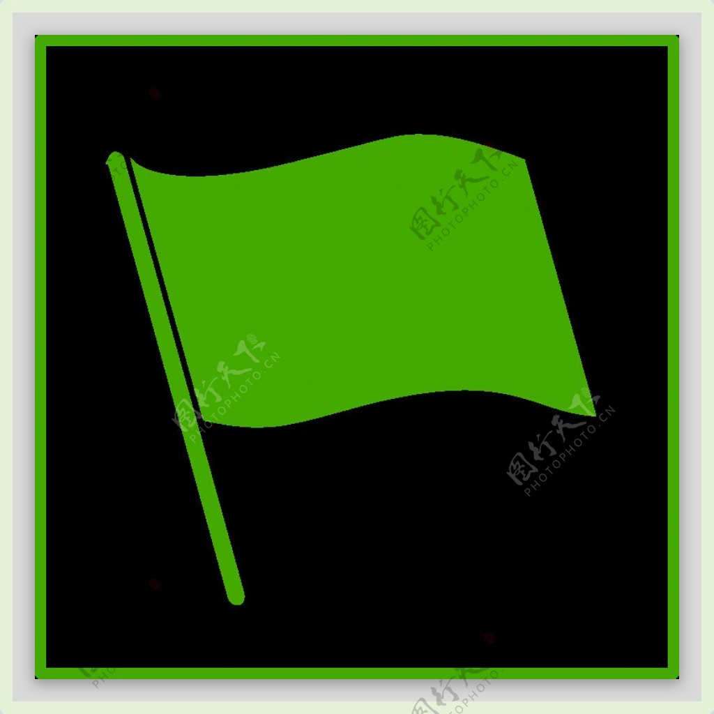 生态绿色国旗图标