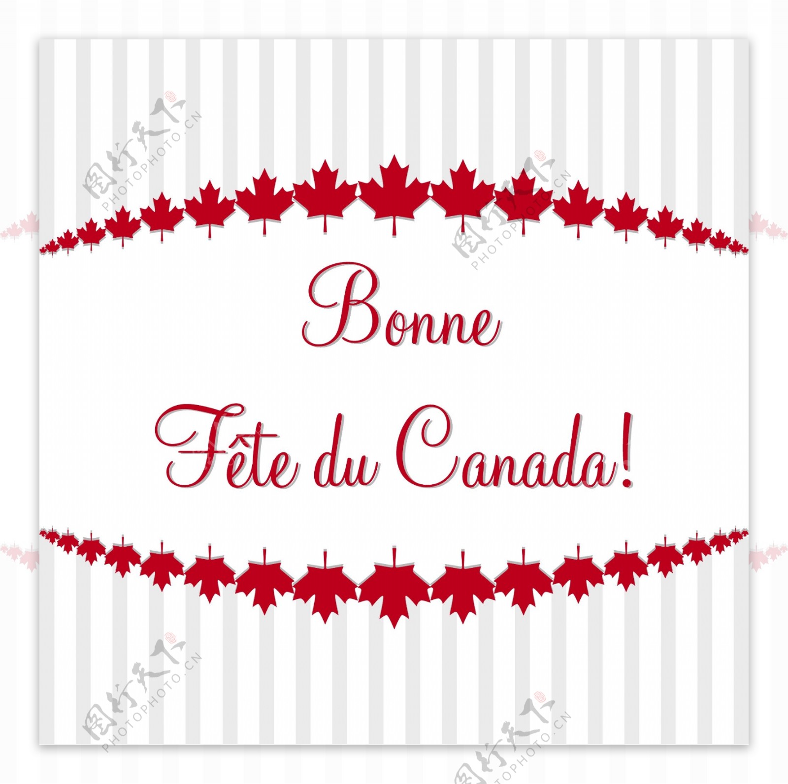 加拿大国庆节快乐卡矢量格式