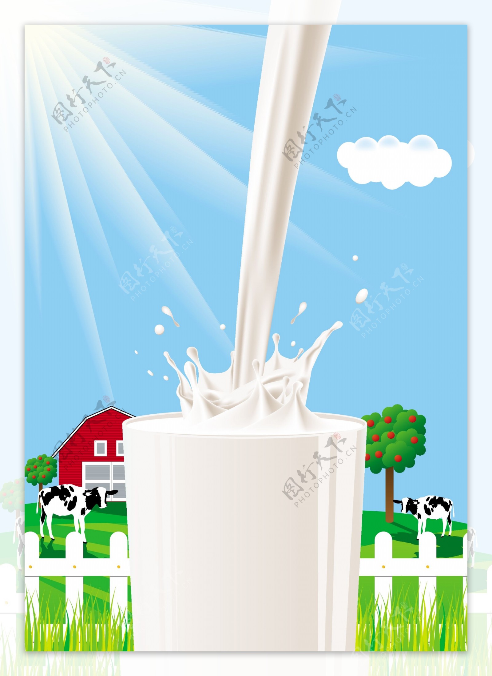 牛奶主题矢量素材4